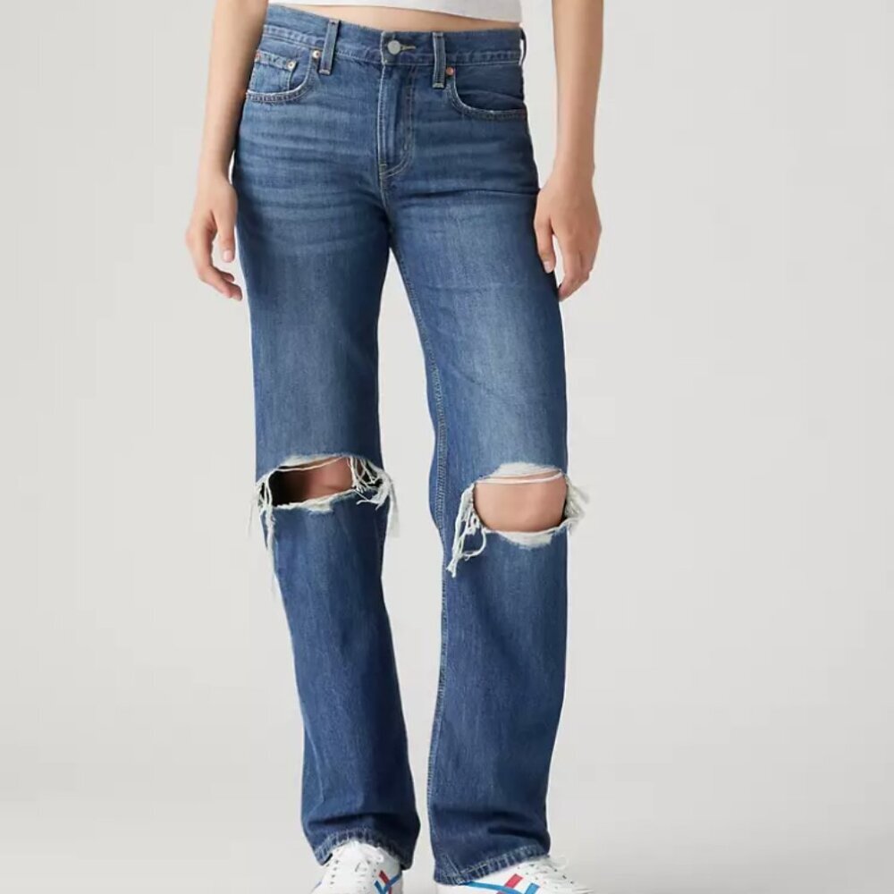 Levi's Low Pro Straight Leg Jeans Women's Size 30 Denim Relaxed Fit Blue